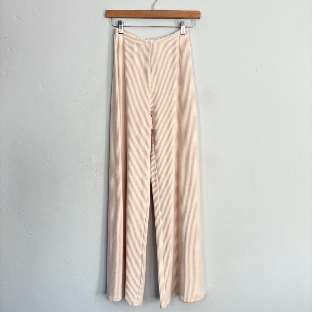 Foxy Kind Yacht Club Ribbed Pants Women Size XS Ivory (Bottoms Only) New